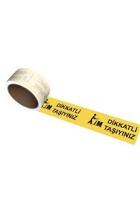 FETİH Bant Uyarı Bantları Sarı-siyah Dikkatli Taşıyınız Bandı 45mm X 100 Mt Ftyb-630 (6 Lı Paket)