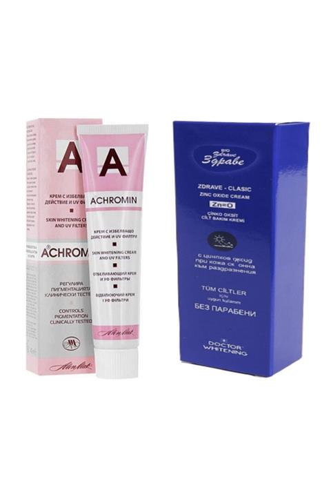 Achromin Leke Kremi & Bio Zdrave Klasik Cilt Bakım Kremi 2 Ürün 1 Arada