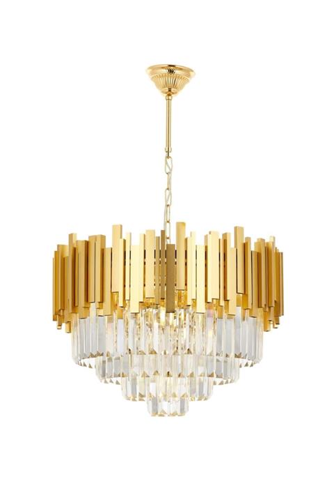 DEMİROK AVİZE AKSESUAR Kristal Taşlı 60'lık Profil Gold Avize
