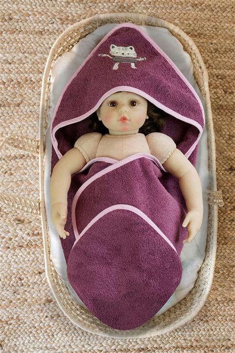 Alpar Tekstil Kitty Mürdüm Soft Kundak Havlu 100*100