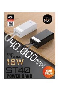 BlueGsm Link-tech St40 Micro Usb Fenerli 40000 Mah Powerbank Taşınabilir Şarj Cihazı