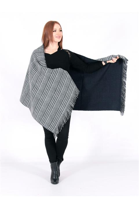 Gözde Online Butik Kadın Lacivert Çift Taraflı Atkı