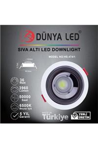 DÜNYA LED Hs.474/1 36w Led Downlıght Siyah Iç 6500k Beyaz Işık