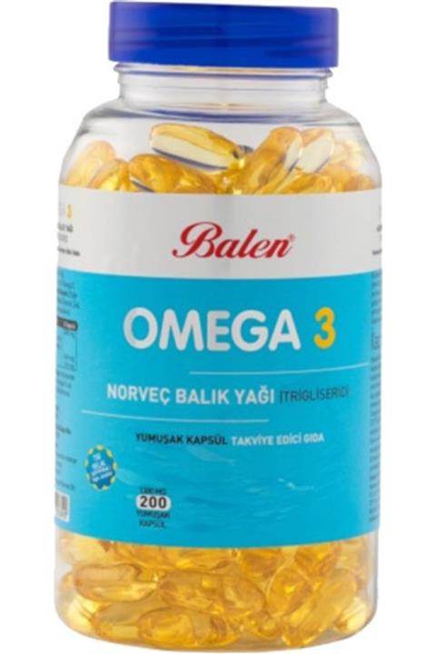 Balen Omega 3 Norveç Balık Yağı Trigliserid Yumuşak 1380 Mg 200 Kapsül