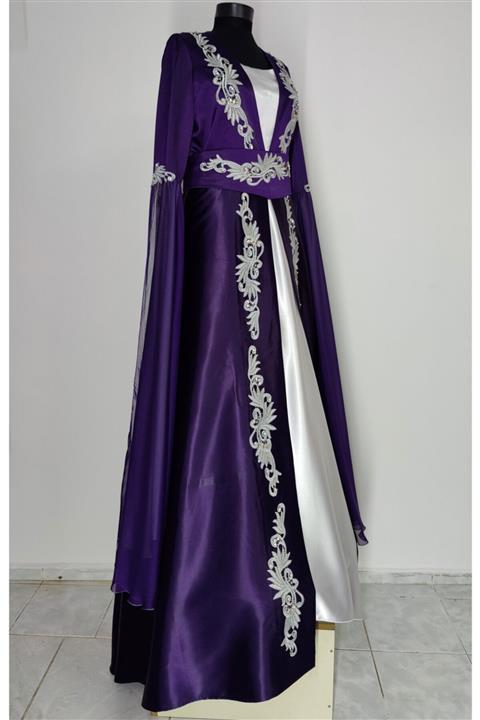 EL YAPIMI Kadın Mor Kaftan