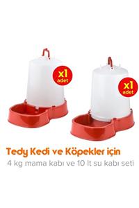 Vixpet Tedy Kedi Ve Köpekler Için 4 Kg Mama Kabı Ve 10 Litre Su Kabı Seti