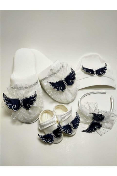 Ponpon Baby Anne Bebek Lohusa Terlik Taç Seti