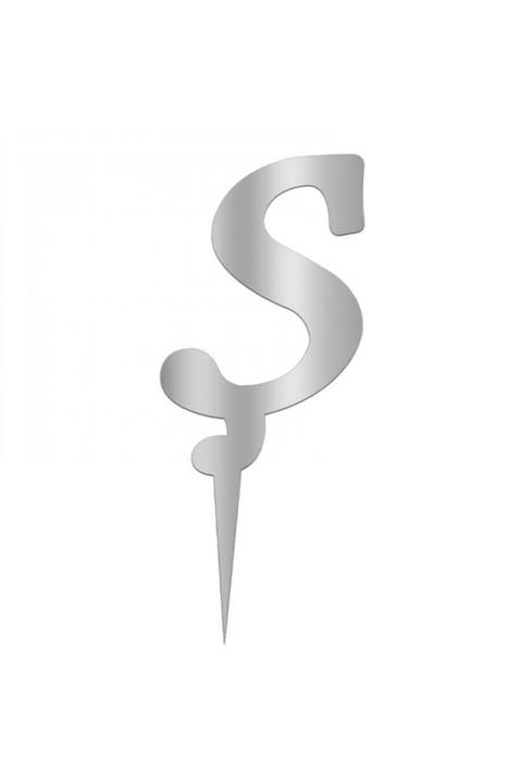 Parti Station Ş Harfi Pasta Üstü Pleksi Gümüş 7 Cm