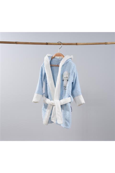 Miniworld Erkek Bebek Mavi Kuzulu Bornoz