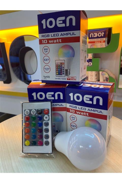10EN 10w Uzaktan Kumandalı Rgb Led Ampul