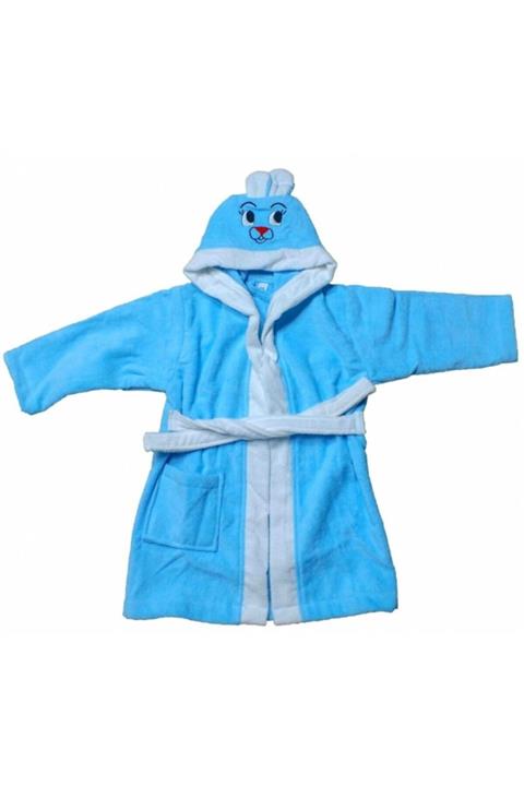 Miabella Home Çocuk Bornozu Pamuklu Unisex Düz Renkli 9-10 Yaş