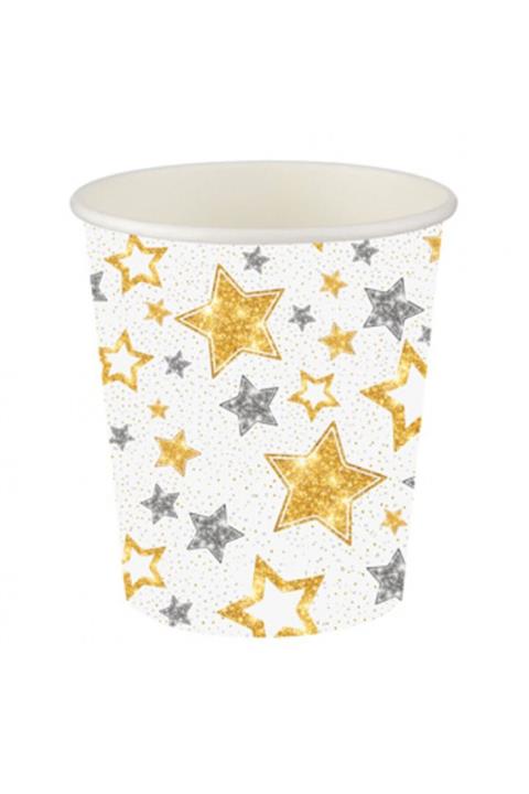 LAUREL DREAM Yıldızlar Beyaz Karton Bardak