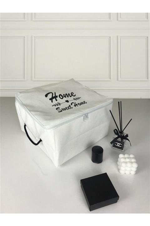 Dilara Home 3'lü Mini Boy Baskılı Beyaz Düzenleyici-hurç