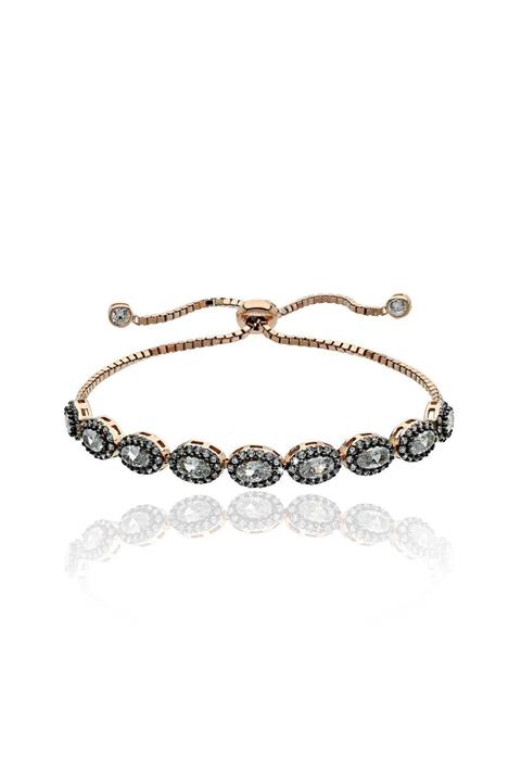 Hicret Gümüş Elmas Montür Gümüş Kadın Bileklik