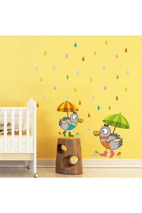 Canvartie Neşeli Kuşlar Çocuk Odası Duvar Sticker