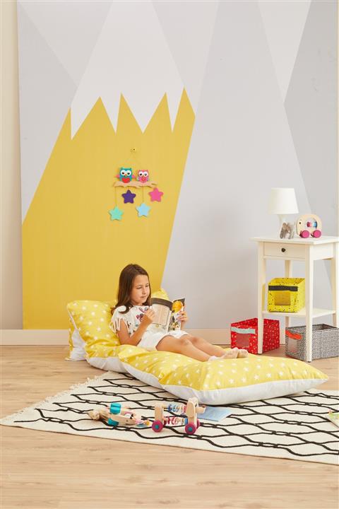 Svava Katlanabilir Yer Minderi - 5 Bölmeli Yastık Oyun Halısı sarı