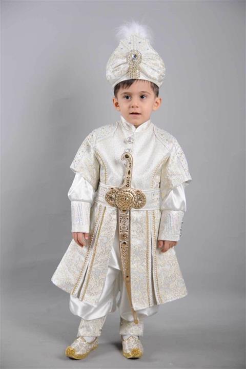 Osmanlı Sünnet Kıyafetleri Diriliş Şehzade Krem Sünnet Takımı