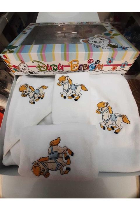 Çeşme Home Nakışlı Bebek Havlu Seti 5'li