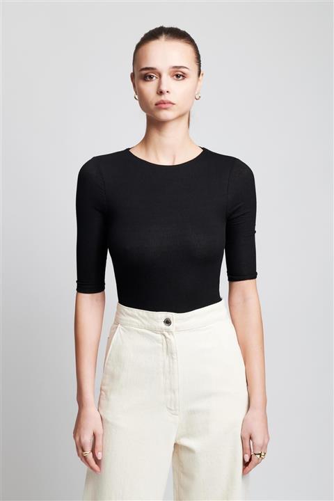 IAMNOTBASIC Kadın Siyah Sırtı Ipli Sally Bodysuit