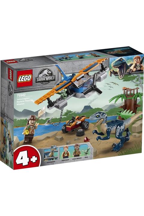 LEGO ® Jurassic World Velociraptor: Uçakla Kurtarma Görevi 75942 Yapım Seti (101 Parça)