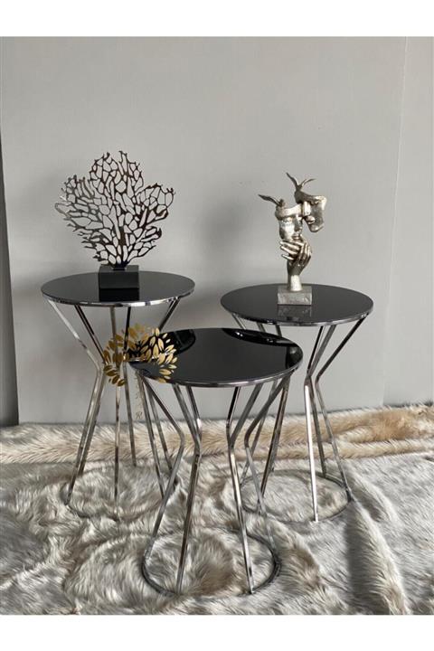 ÇINAR DİZAYN Camlı Lüx Zigon Sehpa