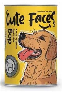 cute faces Kuzu Parça Etli Soslu Yavru Köpek Konservesi 400 Gr (6'lı Paket)