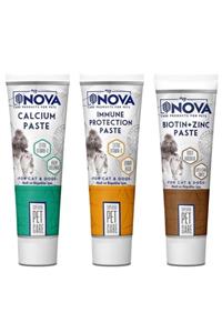 Nova Calsium Mineral Paste / C-vitamini Immune Protection Paste / Biotin & Zinc Paste 3x100 Gr