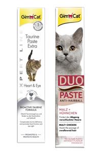 Gimcat Taurine Paste 50gr + Duo Paste Tavuklu Anti-hairball Malt 50gr