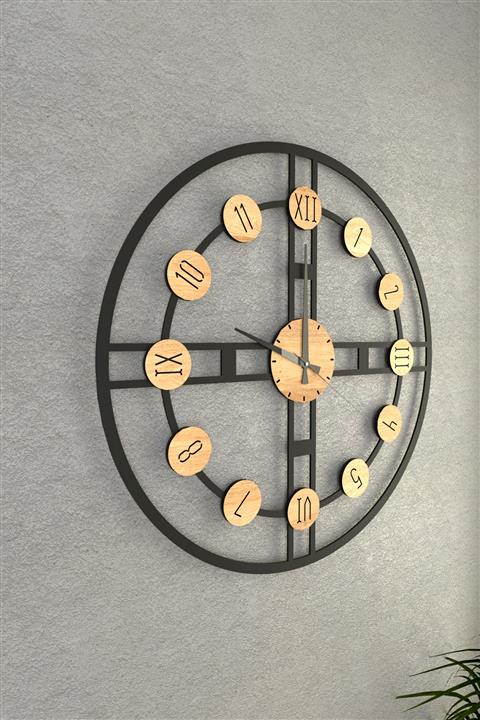 pi10reklam Solar Ahşap Dekoratif Duvar Saati