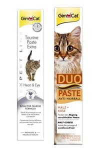 Gimcat Taurine Paste 50gr + Duo Paste Peynirli Anti-hairball Malt 50gr