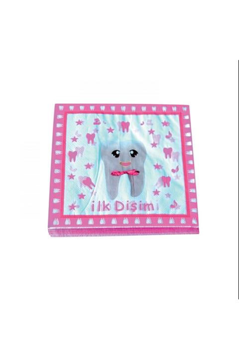 KOSTÜM ATÖLYESİ 20'li Ilk Dişim Yazılı Diş Buğdayı Peçete (PEMBE)