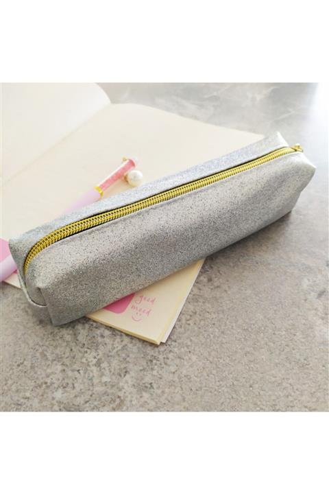 Şeker Ofisi Simli Parlak Gümüş Kalemlik