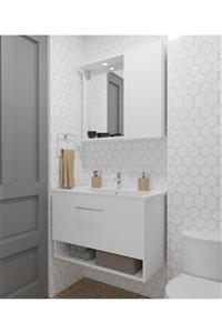 Diversi Design Aspendos Banyo Dolabı Alt Üst Set Beyaz 60 Cm