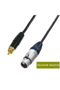 Klotz & Neutrik Xlr Dişi - Rca Profesyonel Balanslı Kablo Yeşil - 10 Metre