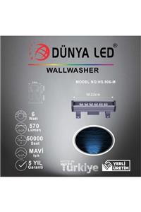 DÜNYA LED Hs.906-m 6x1w Wallwasher Mavi