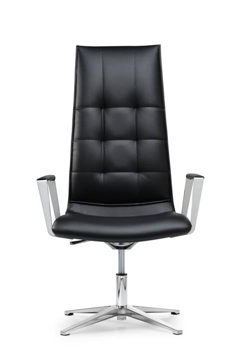 Bürotime Foldit Lounge Koltuğu Yüksek Sırt Metal Kol Siyah