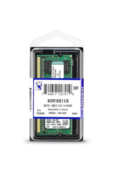 Kingston Kıngston Kvr16s118 8gb 1600mhz Ddr3 Sodimm Notebook Ram, 1,50v