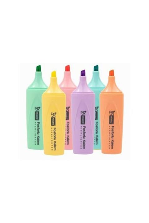 Mikro Pastel Fosforlu Kalem 6'lı Set