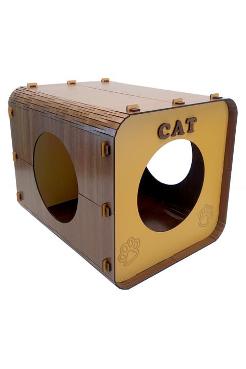 btf -102 Kedi Evi Ve Köpek Evi (portatif, Üç Girişli, Ahşap 3mm Mdf)