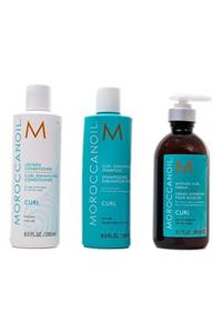 Moroccanoil Curl Enhancing Şampuan 250 Ml + Curl Enhancing Saç Kremi 250 Ml + Intense Curl Kremi 300