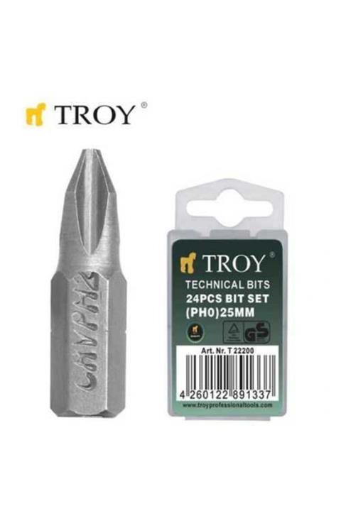 TROY 22201 Bits Uç Seti (ph1x25mm. 24 Adet)