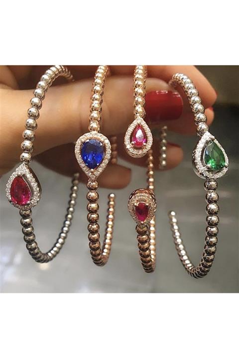 EP DESİGNSS Renkli Ithal Taşlı Bileklik