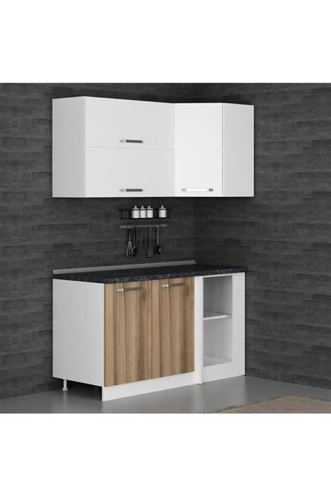 Minar 150 cm Köşe Mutfak Dolabı Beyaz Dore K150-d2