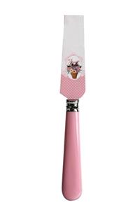 Lira Pasta Servis Spatulası Çiçek Desenli Spatula Pembe