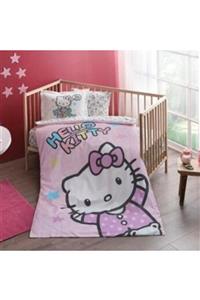 Taç Lisanslı Hello Kitty Baby Ranforce Bebek Nevresim Takımı