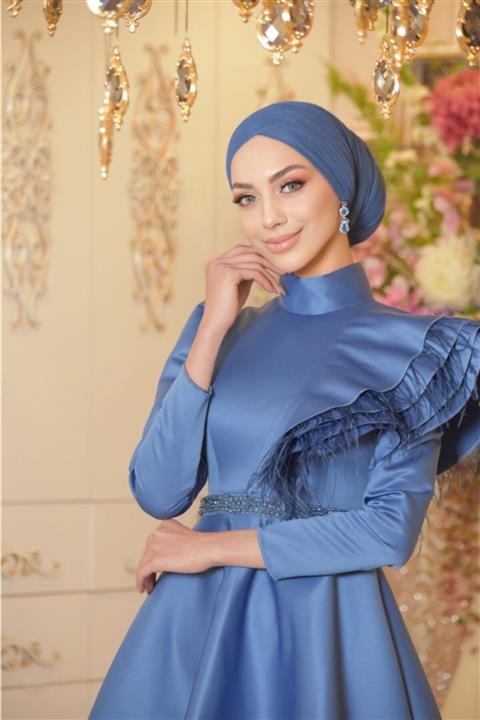 MAHİDEVRAN Kadın Lacivert Abiye Tesettür
