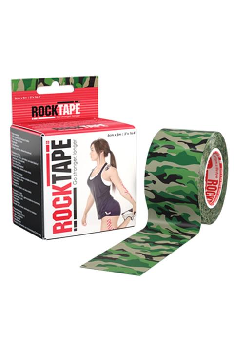 ROCKTAPE Unisex Yeşil Kamuflaj Tasarım Kinezyoloji Bandı 5cmx5m