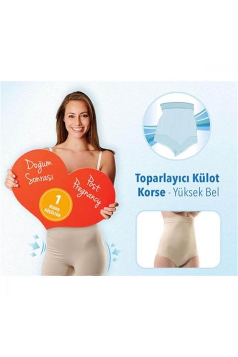 mycey Doğum Sonrası Toparlayacı Külot Korse Yüksek Bel M Beden Ten
