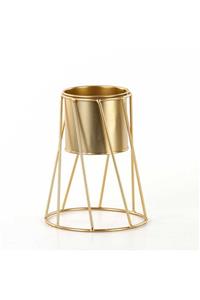 Euro Flora Dore Ayaklı Metal Saksı 14,5x19 cm