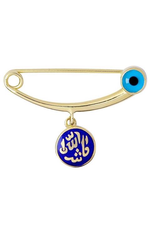 Myra Gold Maşallah Figürlü Göz Detaylı Altın Bebek İğnesi